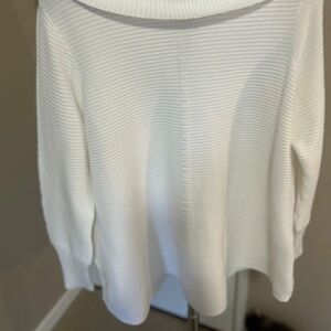 Cowl neck white sweater. 2x